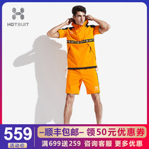 After the HOTSUIT show violent sweat suit mens suit slimming clothes summer sports running fitness clothing mens sweat clothing short sleeves