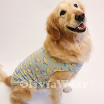 New products Golden Retriever Alaska pure cotton breathable vest Big dog Fat dog pet cartoon clothes vest