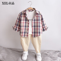 Childrens summer clothes for boys 2021 new childrens shirts mens childrens baby spring and autumn cotton tops and jackets foreign tide