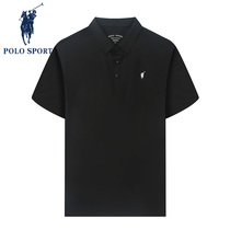 PoloSport Men Short Sleeve Polo Shirt New Summer Pattern Pure Color Printing Leisure Business T-Shirt