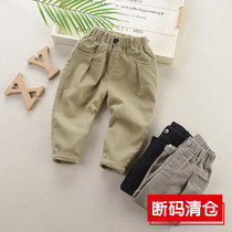 2021 new spring and autumn boys cotton pants baby trousers 3 years old baby boy Korean casual leg pants 1