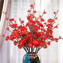 Artificial Flower Bouquet Plum Dry Branch Plum Flower Fake Flower Decoration Living Room High-end Ornament Chinese Vase Dry Flower Illustration