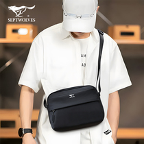 men's trendy septwolves nylon bag crossbody 2022 black waterproof casual simple single shoulder large capacity nylon bag