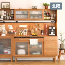 Beimo furniture sideboard solid wood Nordic integrated Wall High cabinet Japanese cave board cherry wood tea cabinet wine cabinet