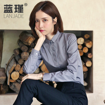 Grey Lining Spring Autumn Womens Dress New White Shirt Not Easy To Wrinkle Career Tooling Collection Waist Beating Bottom Workwear SIDE COLLAR OL