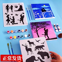 Lazy painting template tool hand-painted martial arts figure silhouette animal suit watercolor oil painting propylene graffiti material