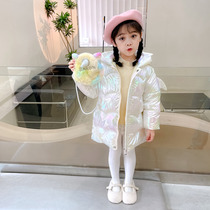 Girls winter cotton clothes 2022 new children thick Foreign style winter coat girls childrens clothing hand-stuffed cotton