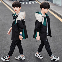 Boy children handsome autumn coat 2021 new big boy boys spring and autumn windbreaker tide stormtrooper Korean version