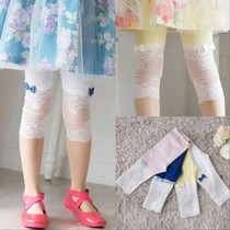 langboer children leggings summer thin girls casual pants shorts Capri pants socks comfortable color