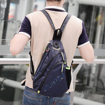 Trendy casual mens youth crossbody chest bag Outdoor sports hiking small shoulder backpack Canvas college student school bag