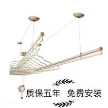 Romantic life drying rack balcony double pole lifting hand clothes drying rod cooling quilt rack double rod manual drying hanger