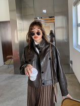 2021 Fall new genuine leather clothing Short Temperament Spain Imports Cotton Sheepskin Jacket Lady Locomotive