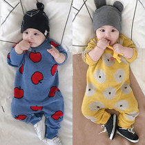 Baby knitted sweater female treasure mens treasure autumn and winter clothes set jumpsuit male baby female wear baby Autumn dress