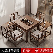 Eight Immortals Table Hotel Square Solid Wood Ash Tea House Play Chess Card Four Square Balcony Table For Dining Tea Table and Chair Combination