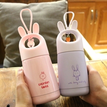 Cartoon three-dimensional rabbit thermos female cute portable children male and female students send best friends and friends gift water cup