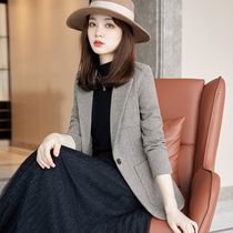 Small suit coat female thickened 2021 new Han edition temperament small casual mao suit female autumn winter