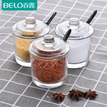(Clearance) Glass seasoning jar set seasoning box kitchen supplies seasoning box household salt jar sugar jar seasoning tank