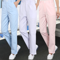 Nurse pants white women Summer thin elastic trousers waist size pants blue pink Doctor Nurse work pants
