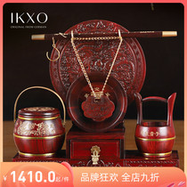 IKXO Early Birth Takako Children and grandchildren barrel decoration gift boxed wedding celebration supplies mahogany rosewood happy event gift