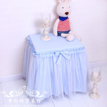 Princess beautiful cotton gauze bedside cabinet cover tea table cover table cover scarf stool cover can be customized