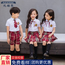 British style school uniform set primary and secondary school students class uniform kindergarten Garden uniform summer dress big class graduation photo clothing teacher Cotton