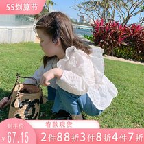 Foam Foam Home Custom Child Clothing 2022 New Girl Doll Blouse Blouse Children Foreign Air Shirt Baby Spring Dress Shirt