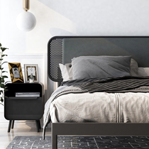 Nordic bed iron bed iron bed double bed light luxury modern minimalist master bed soft bed
