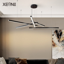 Nordic chandelier living room lamp light luxury modern simple atmosphere creative personality minimalist linear long strip restaurant hanging lamp