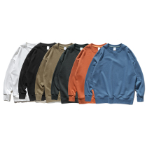 High street solid color sweater mens long-sleeved Japanese retro trend autumn clothes European and American street hip-hop loose Harajuku style bf