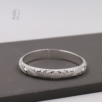 Yunnan Lijiang snowflake silver rich peony bracelet s99 foot silver handmade silver bracelet to send elders to send mother
