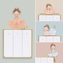 Cute girl creative switch sticker switch frame protective cover net red light luxury wall decorative wall sticker socket cover