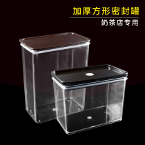 Special milk tea shop special fruit powder box coffee bean bucket sealed cans plastic fresh-keeping box square creamer cans