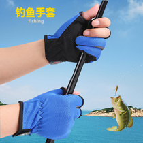 Summer thin outdoor half-finger sunscreen fishing Dew 3 fingers gloves men silicone non-slip particles fishing riding fishing gear