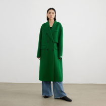 High-end double-sided coat the long-term loose new cufflint in autumn 2022 handmade green cuffin coat