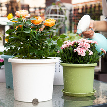 Aimei plastic flowerpot Nordic simple Four Seasons gallon pot thickened Deepot rose Green Luo Net Red large resin