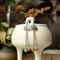 Moshang Poetry (Lanzhi) sterling silver pieces with Jasper nanhong earrings customized