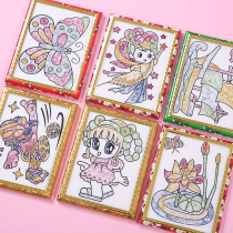 Child Gold Powder Painting Handcrafted Color Graffiti Painting Sand Painting Gel Painting Paint Suit With Frame Creative Puzzle Diy Toy