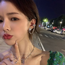 Design sense drill ear clip earrings integrated earrings fairy Air forest Super Fairy earrings 2021 New Tide