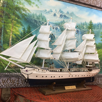 Wooden sailing boat model simulation craft boat mold decoration solid wood creative home store decoration Finnish Swan