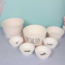 Large dog ceramic single bowl cat rice bowl water basin golden retriever Labrador rice bowl good clean and cheap clearance