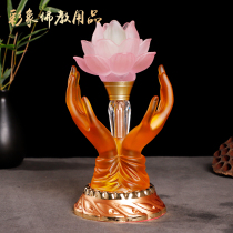 For the Buddha double EDsh buddhver hand discolored crystal lotus for the lamp Buddha lamp Buddha Hall for the Changmin lamp