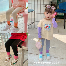 Girls leggings 2021 New Spring baby cotton baby baby high elastic children Korean long pants
