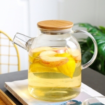 Cool water jug glass high temperature resistant home cold water jug heat-proof and explosion-proof large capacity transparent white boiled water cool water cup