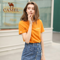 Camel womens dress 2021 Summer short sleeves T-shirt pure cotton display slim fit shirt W0S1VR905 W0S1ww105