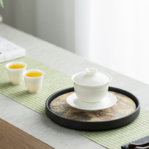 Shea Butter Jade White Porcelain Single With Cover Bowl Tea Cup Ceramic Handmade Big No Bronzer Tea Set Tea Tea Bowl three-only tea bowl