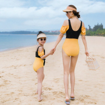 Parent-child swimsuit one ins mother and daughter swimsuit girl swimsuit children baby conjoined female child holiday hot spring