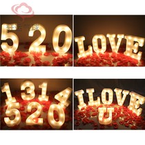 Luminous LED number letter luminous lamp outdoor romantic proposal celebration confession birthday decoration party decoration