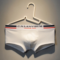 Cotton mens comfortable underwear personality trend fashion slim solid color boxer mens Korean version breathable shorts head