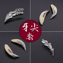 Tibetan silver tooth tip set wolf tooth pendant Mens and womens necklaces Genuine bag Black dog tooth pendant braces crack 925 sterling silver set