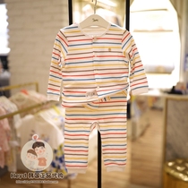 Direct mail ETTOI Korea Pegus childrens clothing 2021 autumn color strip long sleeve underwear set 557601